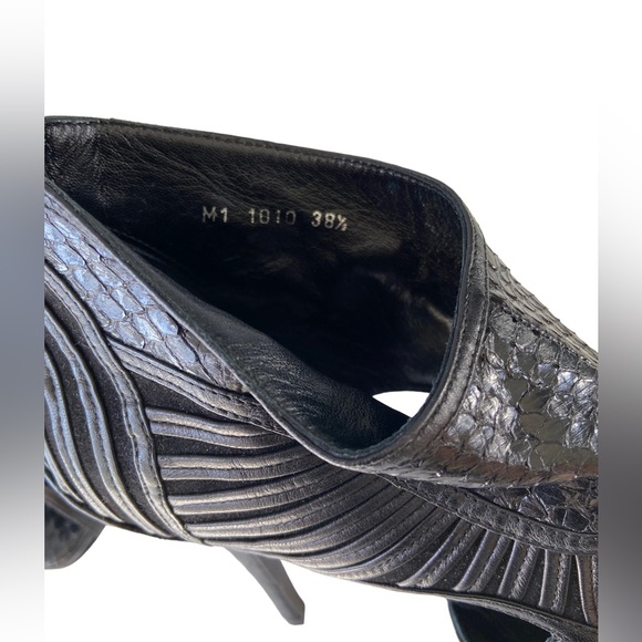 Dior Black Python Leather Ankle Boots Size 8 38.5 - Picture 9 of 9